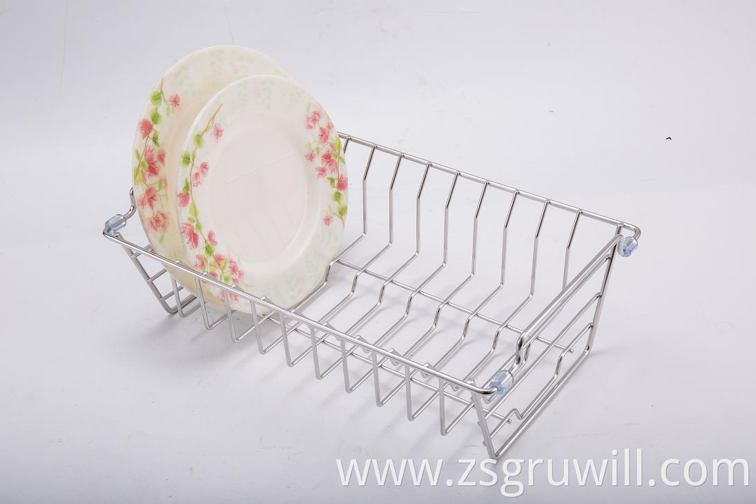 wall mounted hanging stainless steel plate draining kitchen dish drying rack with tray